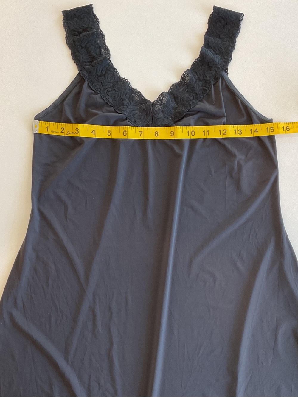 Vanity Fair Black Lace-Trim Night Slip Style 10-073 (Size 18” 38/44) | S/M - Picture 3 of 6